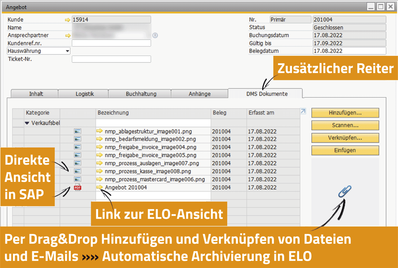 SAP Business One Schnittstelle für ELO ECM Suite